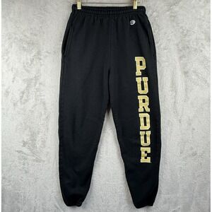 Purdue Boilermakers Jogger Sweatpants Adult S Black Fleece Elastic Vintage 90s